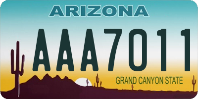 AZ license plate AAA7011
