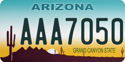 AZ license plate AAA7050