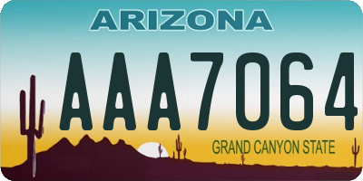 AZ license plate AAA7064