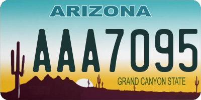 AZ license plate AAA7095