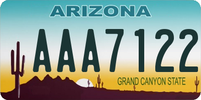 AZ license plate AAA7122