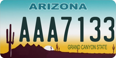 AZ license plate AAA7133