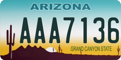 AZ license plate AAA7136
