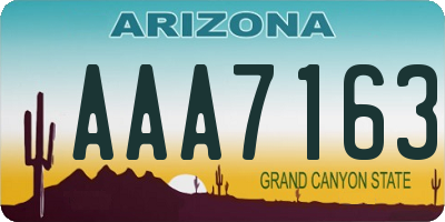 AZ license plate AAA7163