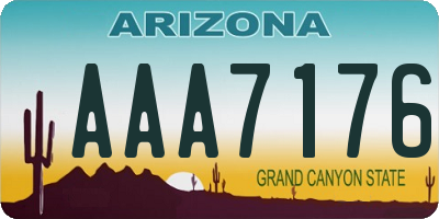 AZ license plate AAA7176