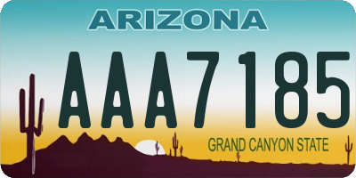 AZ license plate AAA7185