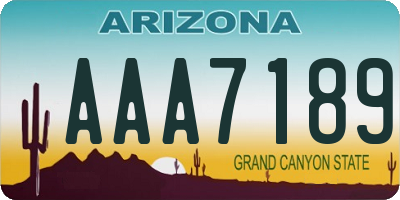 AZ license plate AAA7189