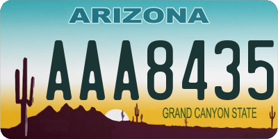AZ license plate AAA8435