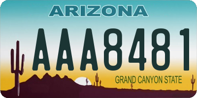 AZ license plate AAA8481