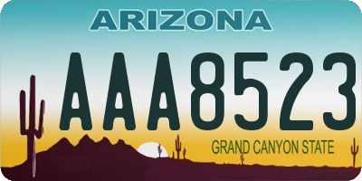 AZ license plate AAA8523