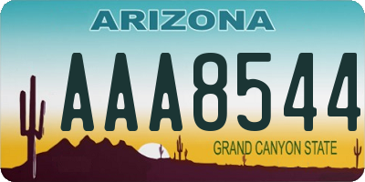 AZ license plate AAA8544