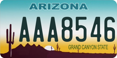 AZ license plate AAA8546