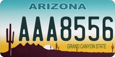 AZ license plate AAA8556
