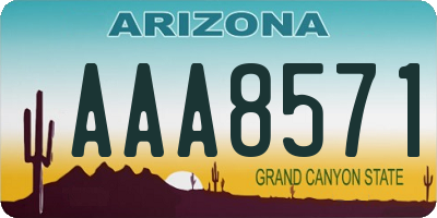 AZ license plate AAA8571