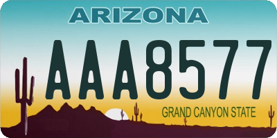 AZ license plate AAA8577