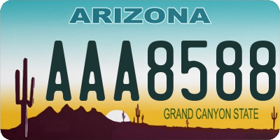 AZ license plate AAA8588
