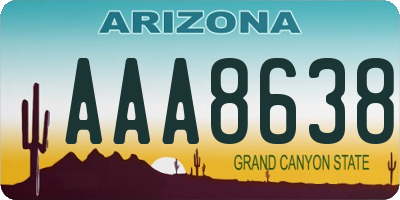 AZ license plate AAA8638