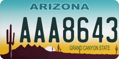 AZ license plate AAA8643