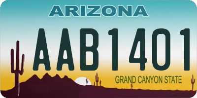 AZ license plate AAB1401