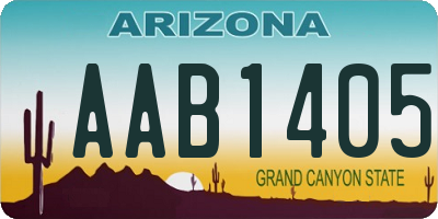 AZ license plate AAB1405