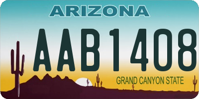 AZ license plate AAB1408