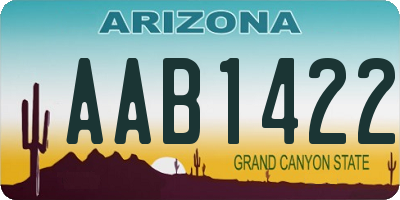AZ license plate AAB1422