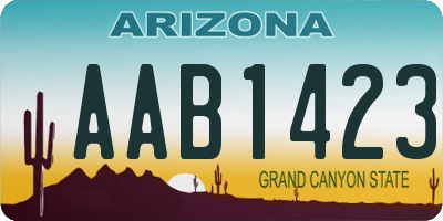 AZ license plate AAB1423
