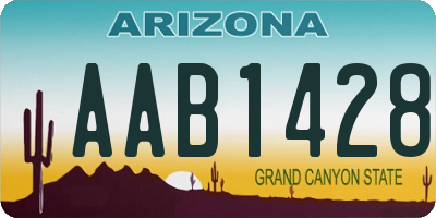 AZ license plate AAB1428