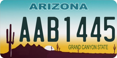 AZ license plate AAB1445