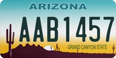 AZ license plate AAB1457