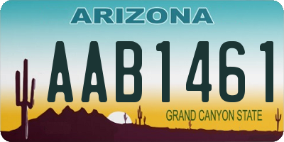AZ license plate AAB1461