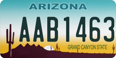 AZ license plate AAB1463