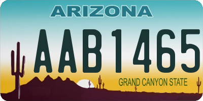 AZ license plate AAB1465