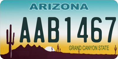 AZ license plate AAB1467
