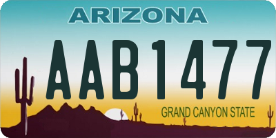 AZ license plate AAB1477