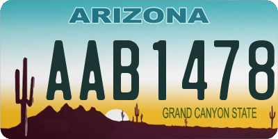AZ license plate AAB1478