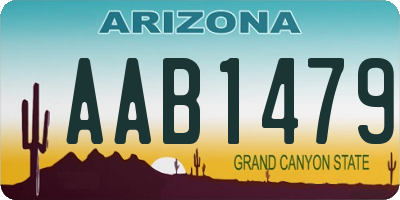 AZ license plate AAB1479