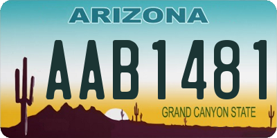 AZ license plate AAB1481