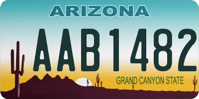 AZ license plate AAB1482