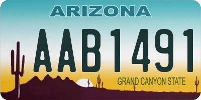 AZ license plate AAB1491