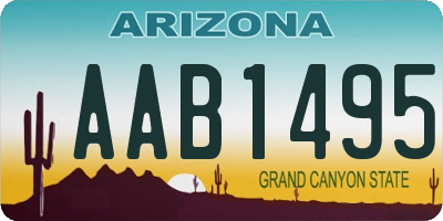 AZ license plate AAB1495