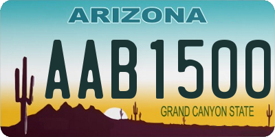 AZ license plate AAB1500