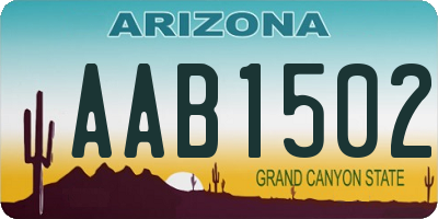 AZ license plate AAB1502