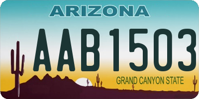 AZ license plate AAB1503