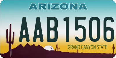 AZ license plate AAB1506