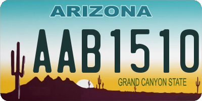AZ license plate AAB1510