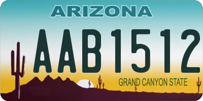 AZ license plate AAB1512