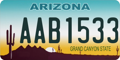 AZ license plate AAB1533