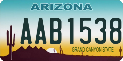 AZ license plate AAB1538