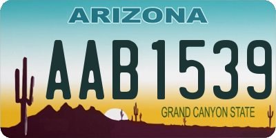 AZ license plate AAB1539